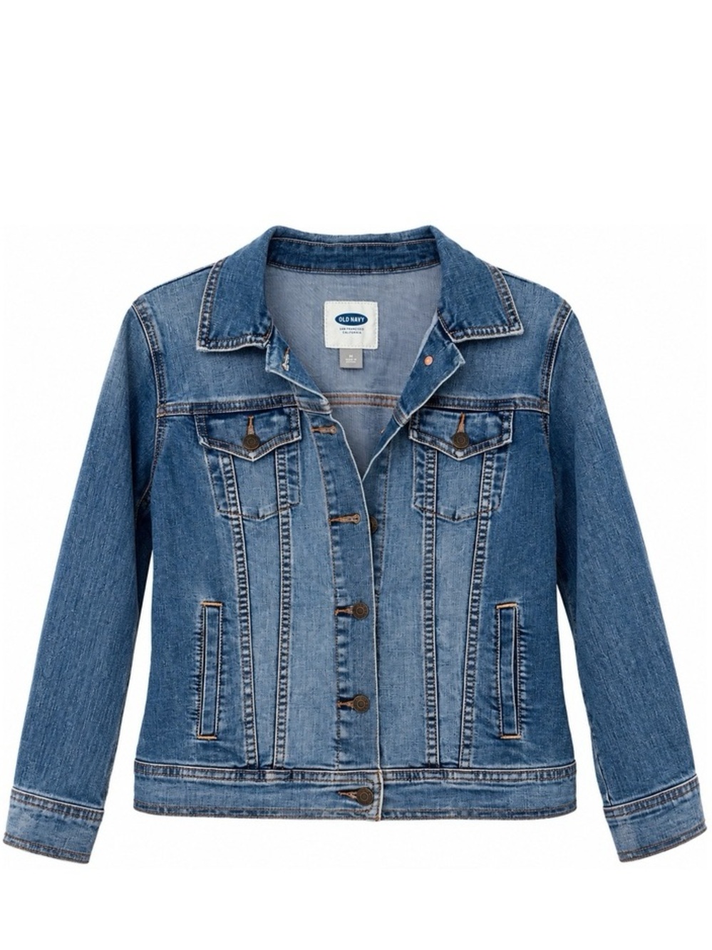 Old Navy Women’s Denim Trucker Jacket Medium Blue Stretch Classic